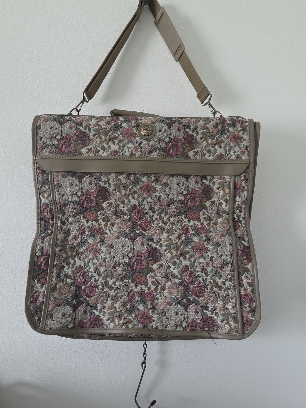 JORDACHE Garment Bag Floral Travel Multicolor & Brown. Vintage